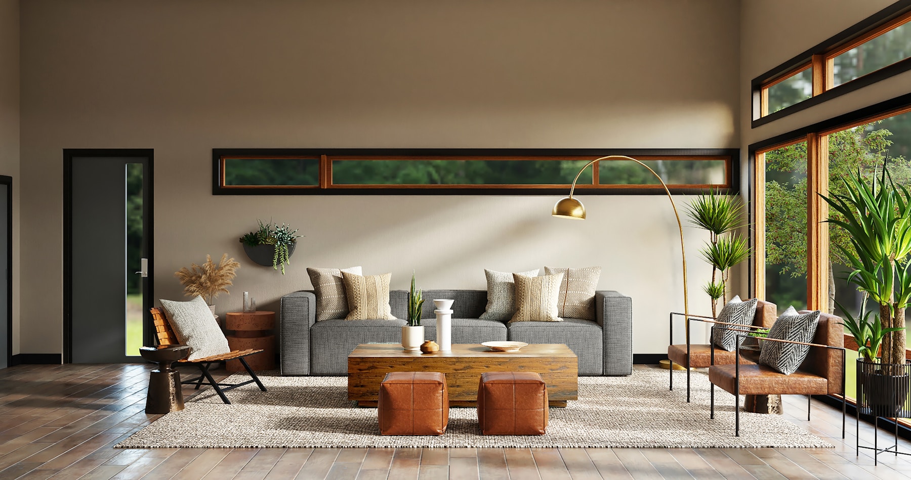 Warm luxury living room interior