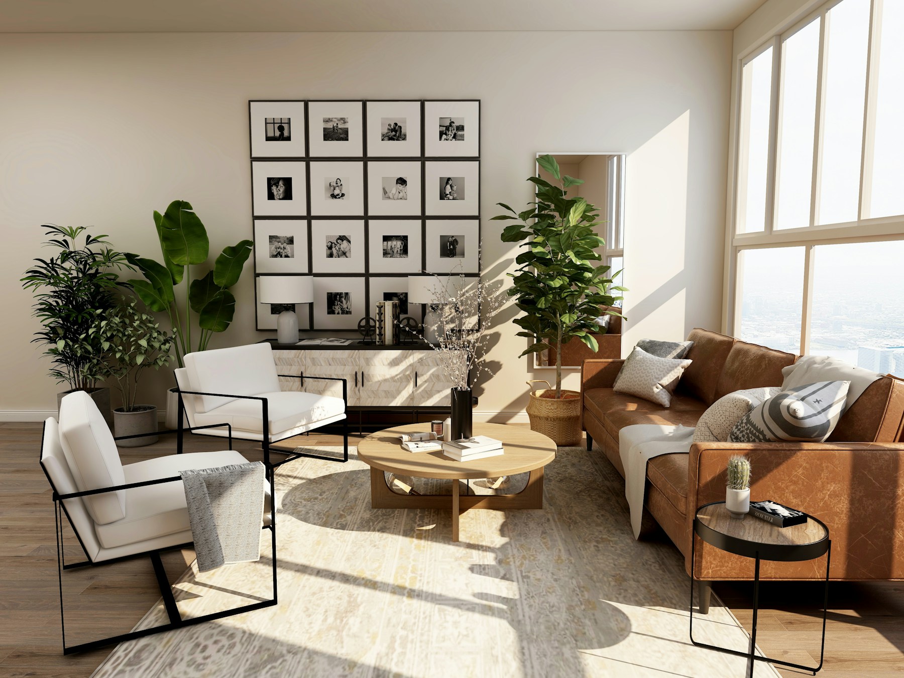 Sunlit contemporary living room